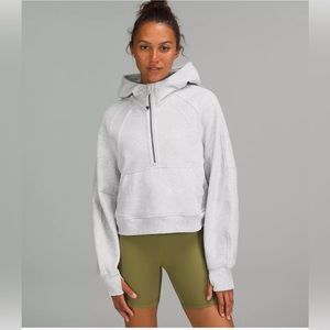 Lululemon Oversized Scuba Half-Zip Hoodie Heathered Core Ultra Light Grey M/L